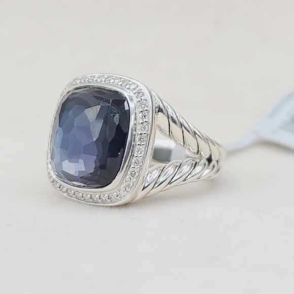 David Yurman Albion 14mm Black Orchid Diamond Ring - Picture 4 of 15